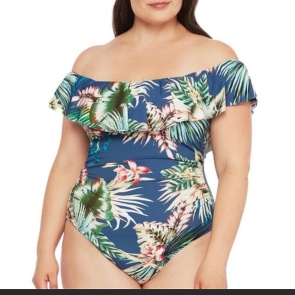 La Blanca swimwear Floral Off The Shoulder NWT - Picture 2 of 5